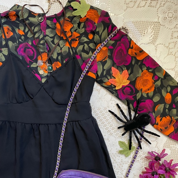 Vintage 90s petite impressions floral fall button up - Picture 10 of 17